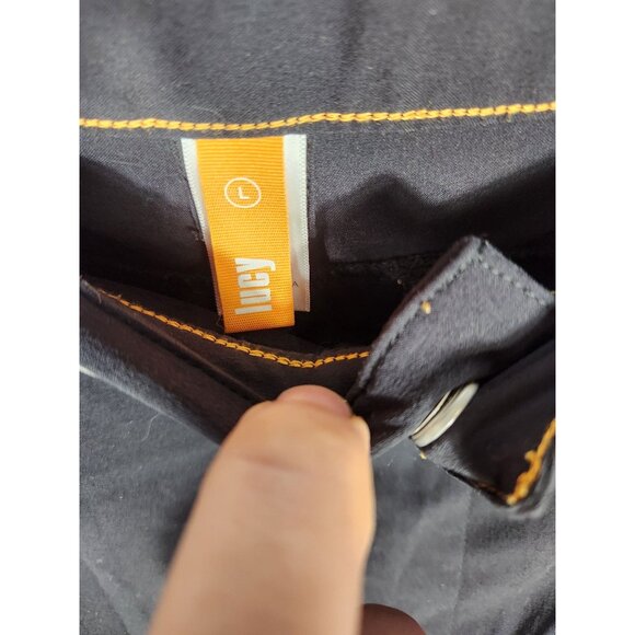 Lucy Womens Essential Black Pant Multi Pocket Athleisure Hiking Comfort L - Picture 2 of 5